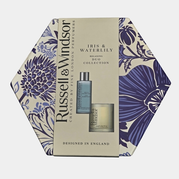 Russel and Windsor Other - Russell And Windsor Iris And Waterlily Duo Gift Set‎ Candle Bubble Bath Relaxing